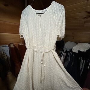 Eyelet Cream Lace Dress